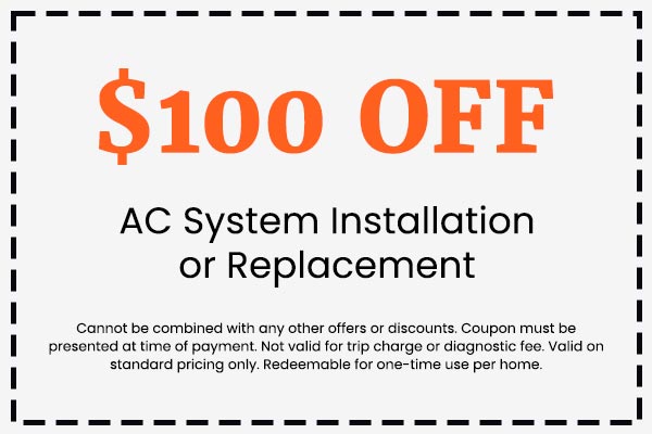 Discount on AC system installation or replacement