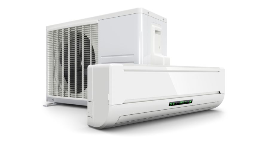 Ductless mini-split system with indoor and outdoor units, showcasing energy-efficient climate control for enhanced home comfort.